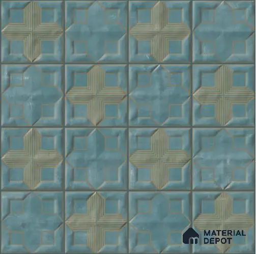 Faux Subway Wall Tile TL 06359 Classic Aqua 1 ft x 1 ft Ceramic Glossy Finish Tile - 9 mm | Suitable For Kitchen, Bathroom Walls and Backsplashes | Please Expect a Slight Variation of Pattern