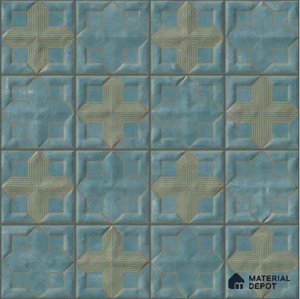 Faux Subway Wall Tile TL 06359 Classic Aqua 1 ft x 1 ft Ceramic Glossy Finish Tile - 9 mm | Suitable For Kitchen, Bathroom Walls and Backsplashes | Please Expect a Slight Variation of Pattern