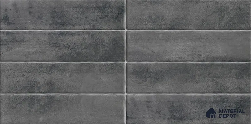 Faux Subway Wall Tile TL 06368 D Black Blend 2 ft x 1 ft Ceramic Glossy Finish Tile - 9 mm | Suitable For Kitchen, Bathroom Walls and Backsplashes | Please Expect a Slight Variation of Pattern