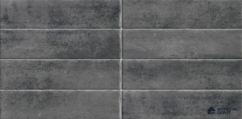 Faux Subway Wall Tile TL 06368 D Black Blend 2 ft x 1 ft Ceramic Glossy Finish Tile - 9 mm | Suitable For Kitchen, Bathroom Walls and Backsplashes | Please Expect a Slight Variation of Pattern