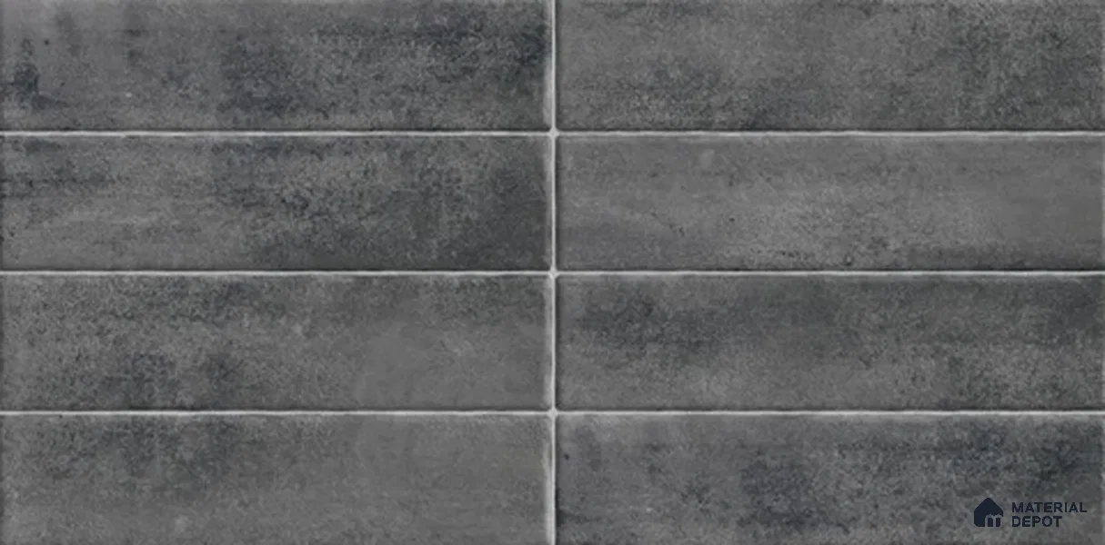 Faux Subway Wall Tile TL 06368 D Black Blend 2 ft x 1 ft Ceramic Glossy Finish Tile - 9 mm | Suitable For Kitchen, Bathroom Walls and Backsplashes | Please Expect a Slight Variation of Pattern