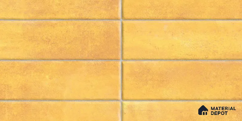 Faux Subway Wall Tile TL 06368 B Radiant Caramel 2 ft x 1 ft Ceramic Glossy Finish Tile - 9 mm | Suitable For Kitchen, Bathroom Walls and Backsplashes | Please Expect a Slight Variation of Pattern