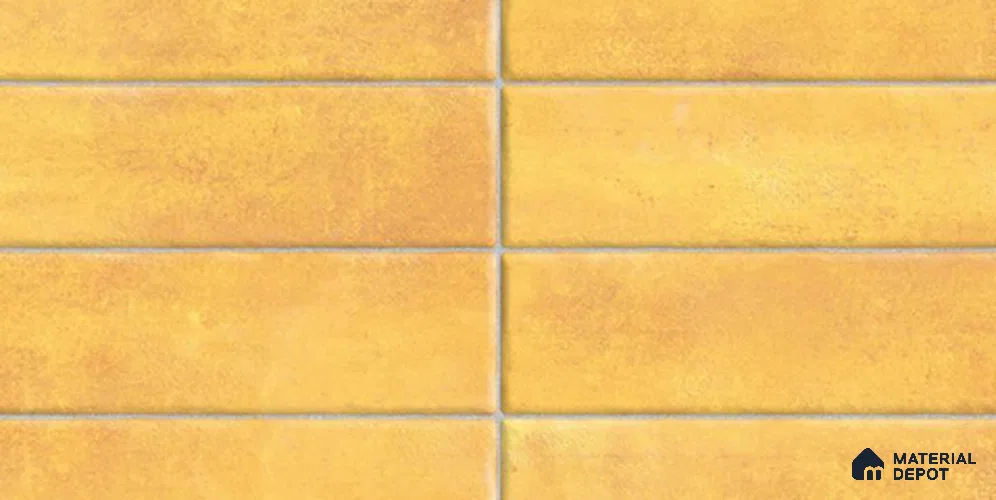 Faux Subway Wall Tile TL 06368 B Radiant Caramel 2 ft x 1 ft Ceramic Glossy Finish Tile - 9 mm | Suitable For Kitchen, Bathroom Walls and Backsplashes | Please Expect a Slight Variation of Pattern