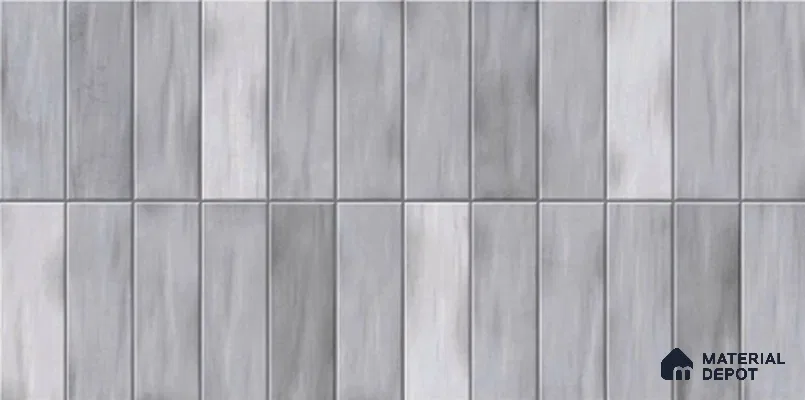 Faux Subway Wall Tile TL 06370 Grey Blend 2 ft x 1 ft Ceramic Matte Finish Tile - 9 mm | Suitable For Kitchen, Bathroom Walls and Backsplashes | Please Expect a Slight Variation of Pattern