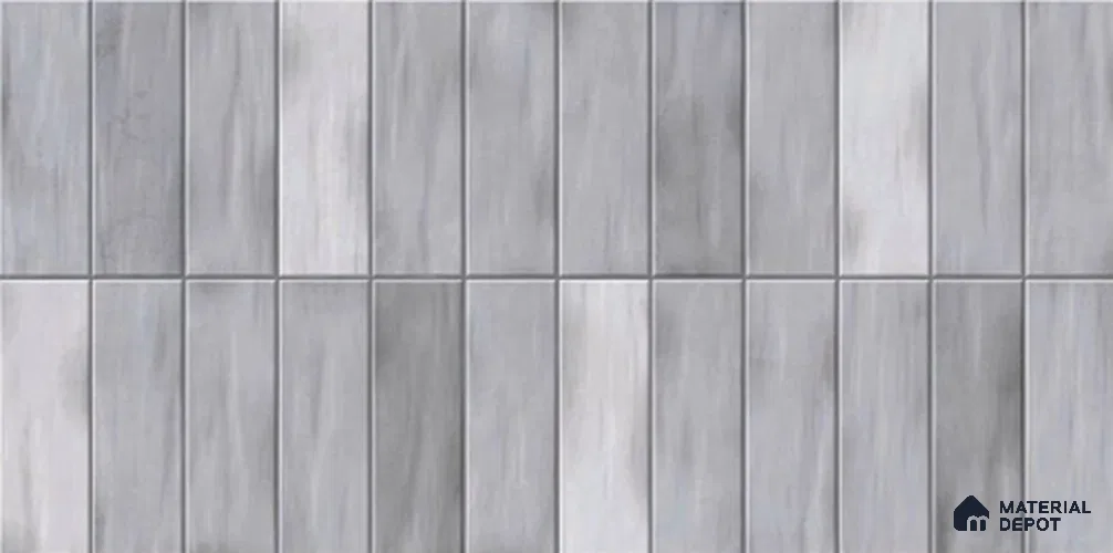 Faux Subway Wall Tile TL 06370 Grey Blend 2 ft x 1 ft Ceramic Matte Finish Tile - 9 mm | Suitable For Kitchen, Bathroom Walls and Backsplashes | Please Expect a Slight Variation of Pattern