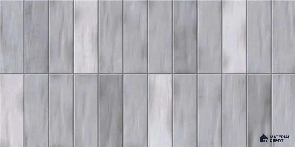 Faux Subway Wall Tile TL 06370 Grey Blend 2 ft x 1 ft Ceramic Matte Finish Tile - 9 mm | Suitable For Kitchen, Bathroom Walls and Backsplashes | Please Expect a Slight Variation of Pattern