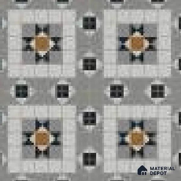 Moroccan Floor & Wall Tile TL 09809  2 ft x 2 ft Grey Vitrified Matte Finish Tile - 9 mm | Suitable For Balcony, Foyer, Courtyard | Please Expect a Slight Variation of Pattern