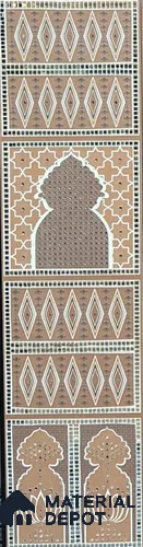 Traditional Lippan Art Highlighter Wall Tile TL 13140 B Terracotta Palace Lattice 4 ft x 1 ft Vitrified Mirror Finish - 9 mm | Suitable for Living Room, Bedroom, Foyer & Traditional Highlighter Wall