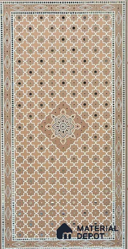 Traditional Lippan Art Highlighter Wall Tile TL 13140 Terracotta Palace Lattice 4 ft x 2 ft Vitrified Mirror Finish - 9 mm | Suitable for Living Room, Bedroom, Foyer & Traditional Highlighter Wall