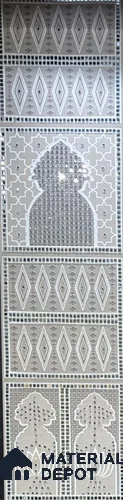 Traditional Lippan Art Highlighter Wall Tile TL 13105 B Sand Palace Lattice 4 ft x 1 ft Vitrified Mirror Finish - 9 mm | Suitable for Living Room, Bedroom, Foyer & Traditional Highlighter Wall