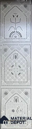 Traditional Lippan Art Highlighter Wall Tile TL 13139 B Pearl Courtyard Lattice 4 ft x 1 ft Vitrified Mirror Finish - 9 mm | Suitable for Living Room, Bedroom, Foyer & Traditional Highlighter Wall