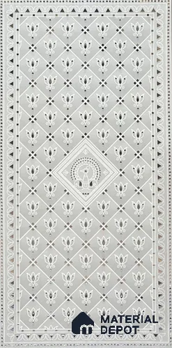 Traditional Lippan Art Highlighter Wall Tile TL 13139 Pearl Courtyard Lattice 4 ft x 2 ft Vitrified Mirror Finish - 9 mm | Suitable for Living Room, Bedroom, Foyer & Traditional Highlighter Wall