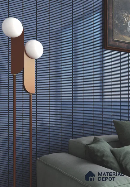 Faux Subway Wall Tile TL 06358 C Blue Twist 1 ft x 1 ft Ceramic Glossy Finish Tile - 9 mm | Suitable For Kitchen, Bathroom Walls and Backsplashes | Please Expect a Slight Variation of Pattern