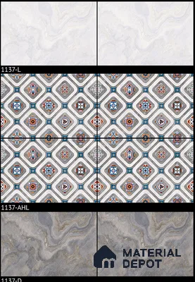 TL 01882 A Grey Dark 18 x 12 inch Glossy Finish Ceramic Wall Tile - 6 mm