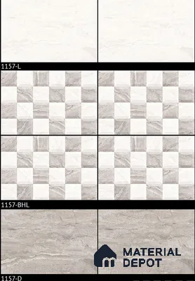 TL 01883 C Slate Grey Dark 18 x 12 inch Glossy Finish Ceramic Wall Tile - 6 mm