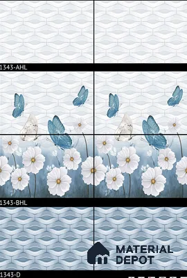 TL 01892 B Silvery White Highlighter 1 18 x 12 inch Glossy Finish Ceramic Wall Tile - 6 mm