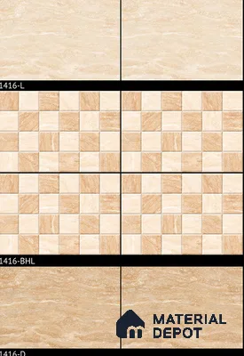TL 01889 C Creamy Brown Highlighter 1 18 x 12 inch Glossy Finish Ceramic Wall Tile - 6 mm