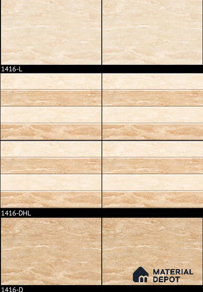 TL 01889 E Cream Highlighter 3 18 x 12 inch Glossy Finish Ceramic Wall Tile - 6 mm