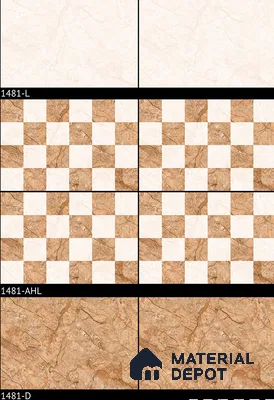 TL 01900 B Brown & Cream Highlighter 1 18 x 12 inch Glossy Finish Ceramic Wall Tile - 6 mm