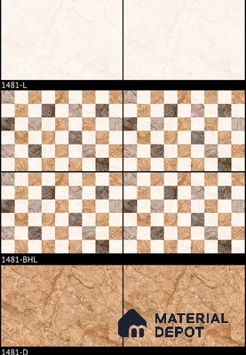 TL 01900 D Brown & Beige Highlighter 2 18 x 12 inch Glossy Finish Ceramic Wall Tile - 6 mm