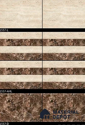 TL 01904 B Cream & Wenge Highlighter 1 18 x 12 inch Glossy Finish Ceramic Wall Tile - 6 mm