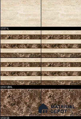 TL 01904 D Wenge & Cream Highlighter 2 18 x 12 inch Glossy Finish Ceramic Wall Tile - 6 mm