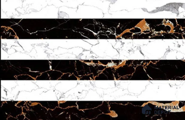 TL 01906 D Blackish White Highlighter 2 18 x 12 inch Glossy Finish Ceramic Wall Tile - 6 mm