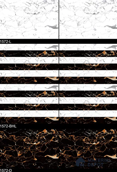 TL 01906 D Blackish White Highlighter 2 18 x 12 inch Glossy Finish Ceramic Wall Tile - 6 mm