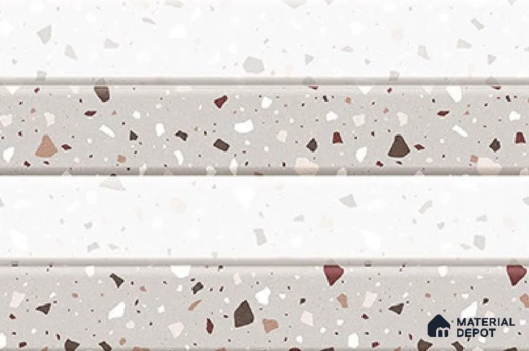 Terrazzo Wall Tile TL 01907 B Terrazzo White Highlighter 18 x 12 inch Glossy Finish Ceramic Tile - 6 mm