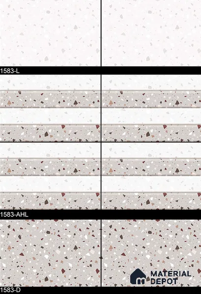 Terrazzo Wall Tile TL 01907 A Polar Light 18 x 12 inch Glossy Finish Ceramic Tile - 6 mm