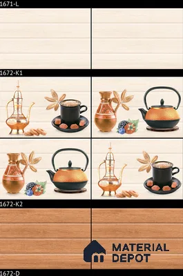 TL 01896 C Buttercream & Beige Highlighter 2 18 x 12 inch Glossy Finish Ceramic Wall Tile - 6 mm