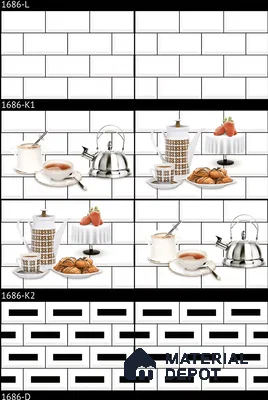 TL 01944 C Ice White & Brown Highlighter 2 18 x 12 inch Glossy Finish Ceramic Wall Tile - 6 mm