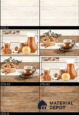 TL 01909 D Coffee Brown Highlighter 1 18 x 12 inch Glossy Finish Ceramic Wall Tile - 6 mm