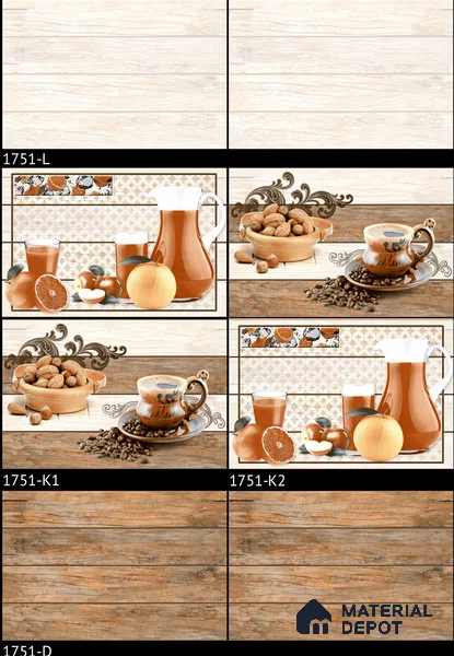 TL 01909 D Coffee Brown Highlighter 1 18 x 12 inch Glossy Finish Ceramic Wall Tile - 6 mm