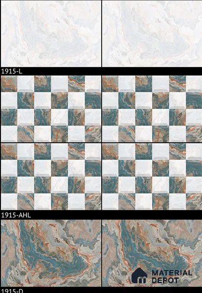 TL 01912 A White & Green Highlighter 1 18 x 12 inch Glossy Finish Ceramic Wall Tile - 6 mm