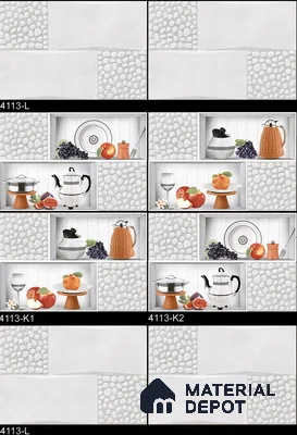TL 01947 A Everest White Light 18 x 12 inch Glossy Finish Ceramic Wall Tile - 6 mm