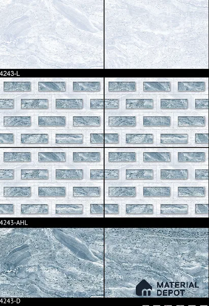 TL 01920 B Bluish Cream Highlighter 18 x 12 inch Glossy Finish Ceramic Wall Tile - 6 mm