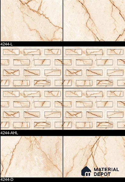 TL 01921 B Cream Highlighter 18 x 12 inch Glossy Finish Ceramic Wall Tile - 6 mm