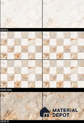 TL 01922 B Vanilla Beige Highlighter 18 x 12 inch Glossy Finish Ceramic Wall Tile - 6 mm