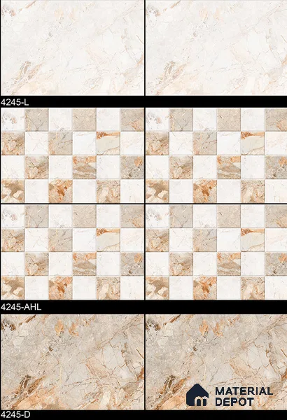 TL 01922 B Vanilla Beige Highlighter 18 x 12 inch Glossy Finish Ceramic Wall Tile - 6 mm