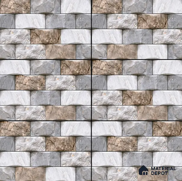 TL 02910 Platinum Grey 18 x 12 inch Glossy Finish Wall Elevation Ceramic Tile - 7 mm