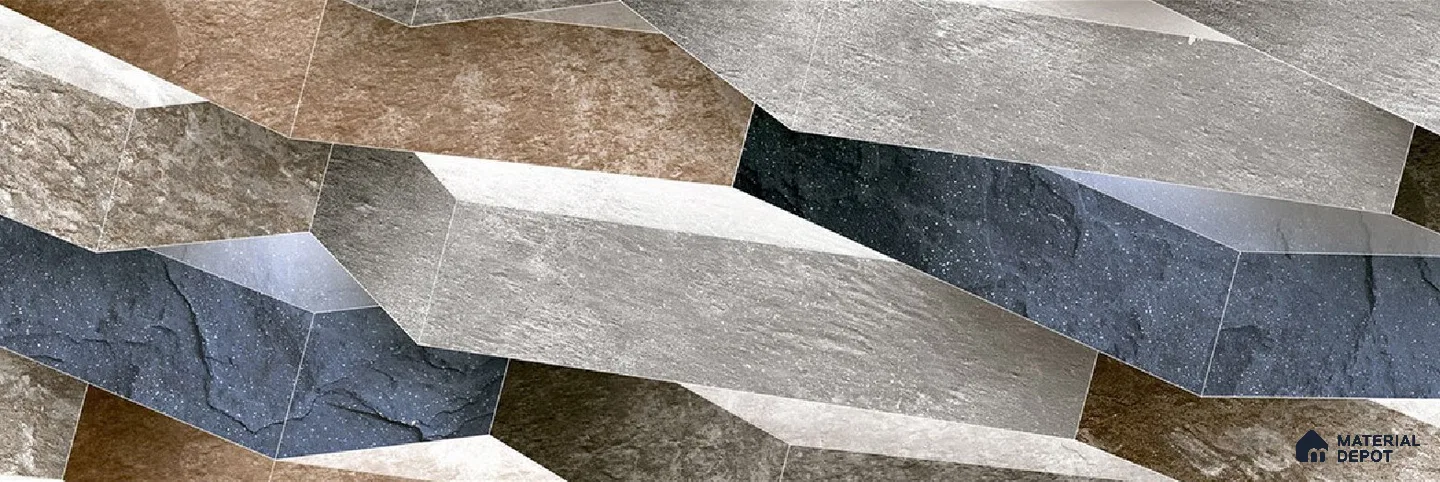 TL 01932 Stonish Grey 18 x 12 inch Glossy Finish Ceramic Wall Tile