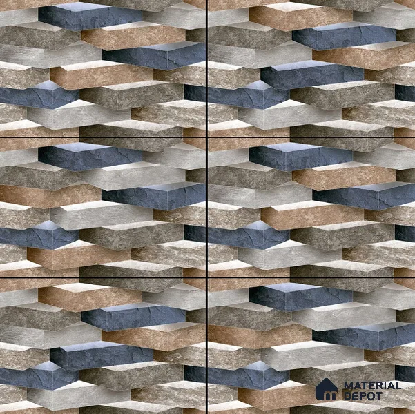 TL 01932 Stonish Grey 18 x 12 inch Glossy Finish Ceramic Wall Tile