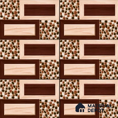 TL 02913 Rosy Brown 18 x 12 inch Glossy Finish Wall Elevation Ceramic Tile - 7 mm