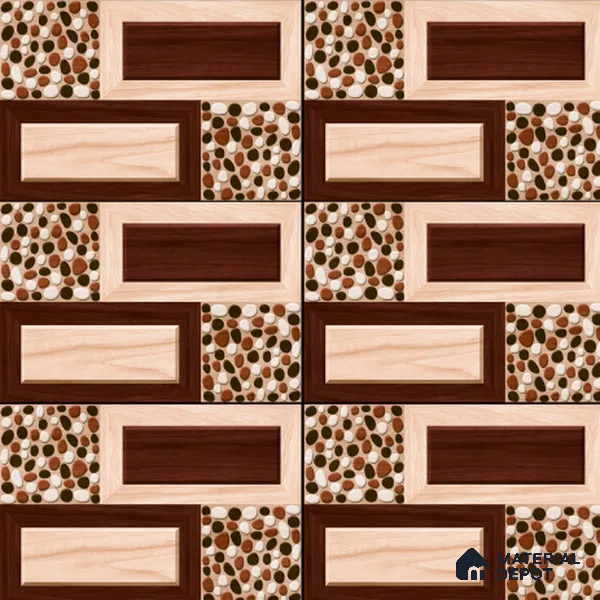 TL 02913 Rosy Brown 18 x 12 inch Glossy Finish Wall Elevation Ceramic Tile - 7 mm
