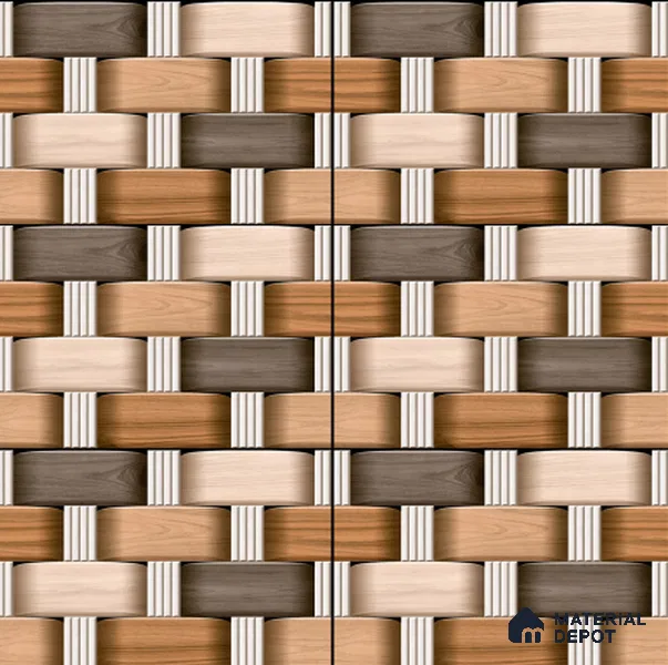 Patterned Wall Tile TL 02915 Camel Brown 18 x 12 inch Glossy Finish Ceramic Tile - 7 mm