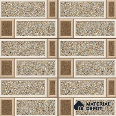 Brick Wall Tile TL 02916 Raw Umber 18 x 12 inch Glossy Finish Elevation Ceramic Tile - 7 mm