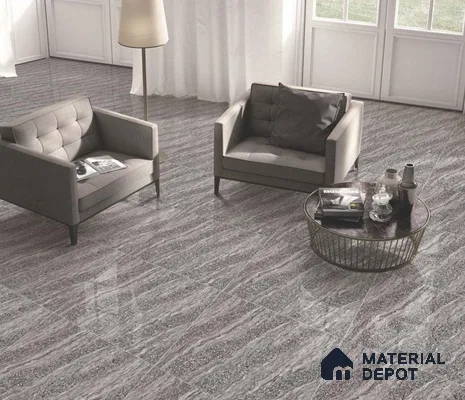 TL 03025 Foggy Grey 2 ft x 2 ft Glossy Finish Vitrified Floor Tile - 9.5 mm