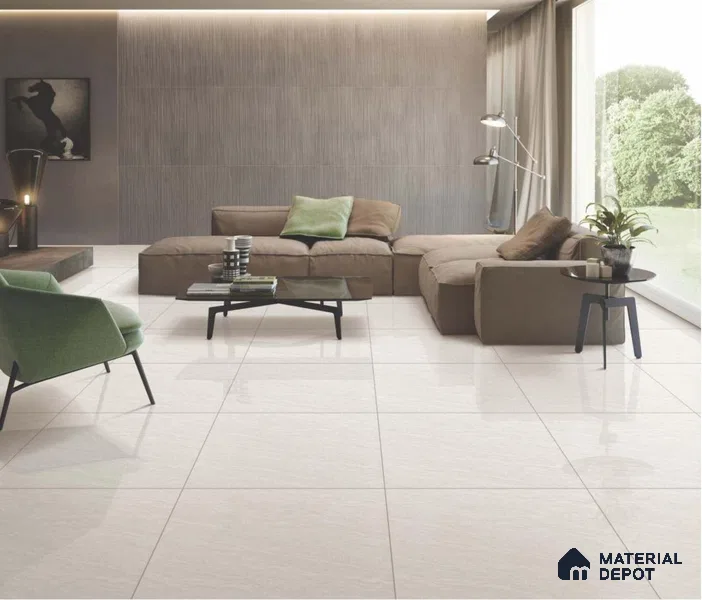 TL 03023 Pearl White 2 ft x 2 ft Glossy Finish Vitrified Floor Tile - 9.5 mm