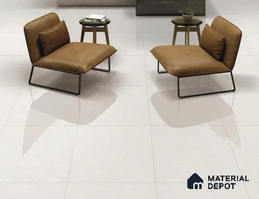 TL 03015 White 2 ft x 2 ft Glossy Finish Vitrified Floor Tile - 9.5 mm